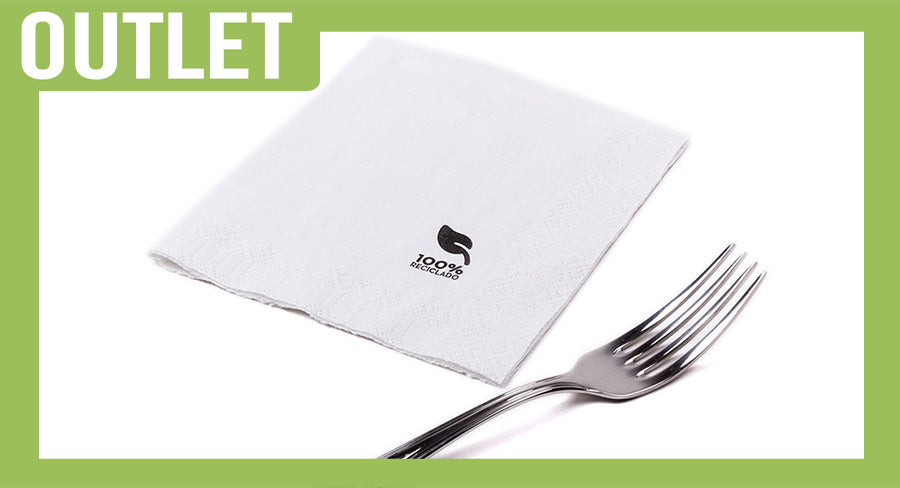 ; Servilletas Reciclado 2 capas 30x30 100uds. 48pq Blanco