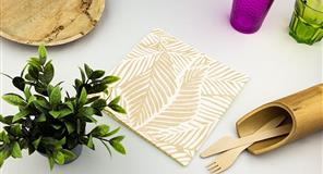 ; Servilleta Bambulux 40x40cm Dec Tropical Crema, 360uds