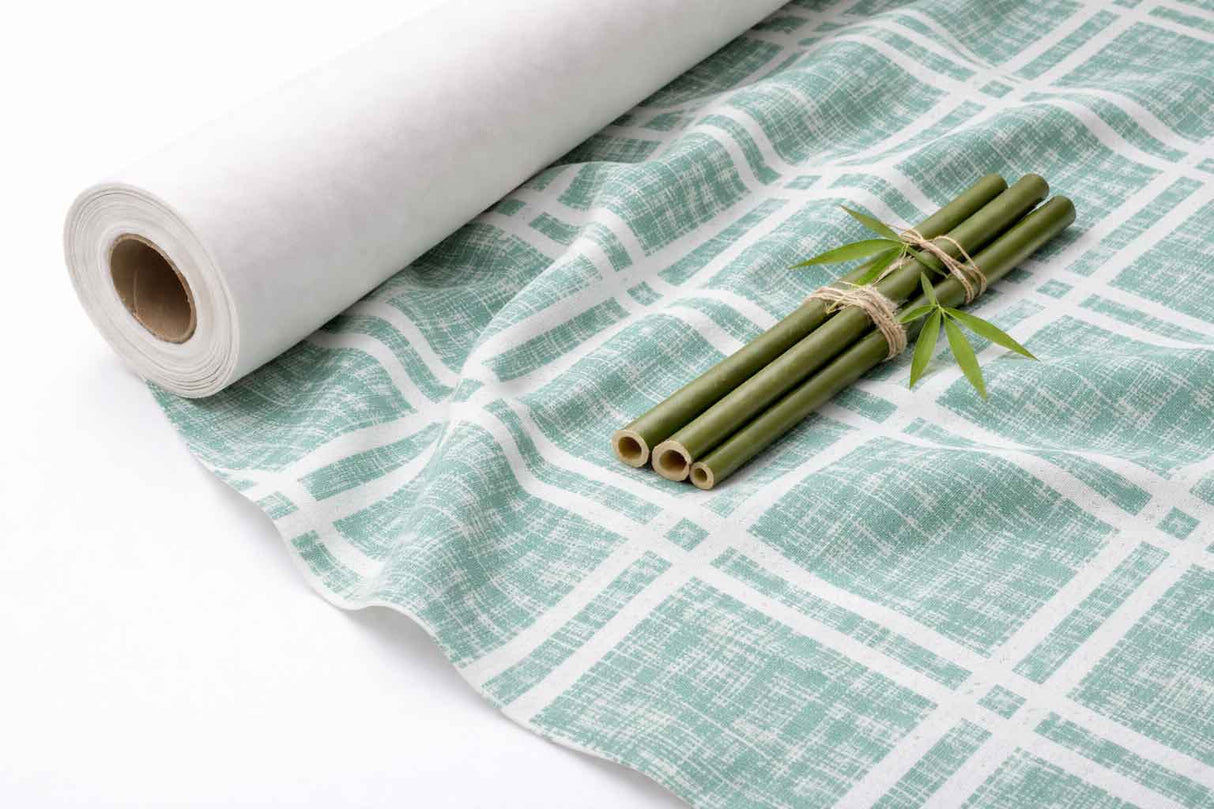 Cheminée Rollo Bambulux 1x25m Blanco Deco. Minorque Agua Marina