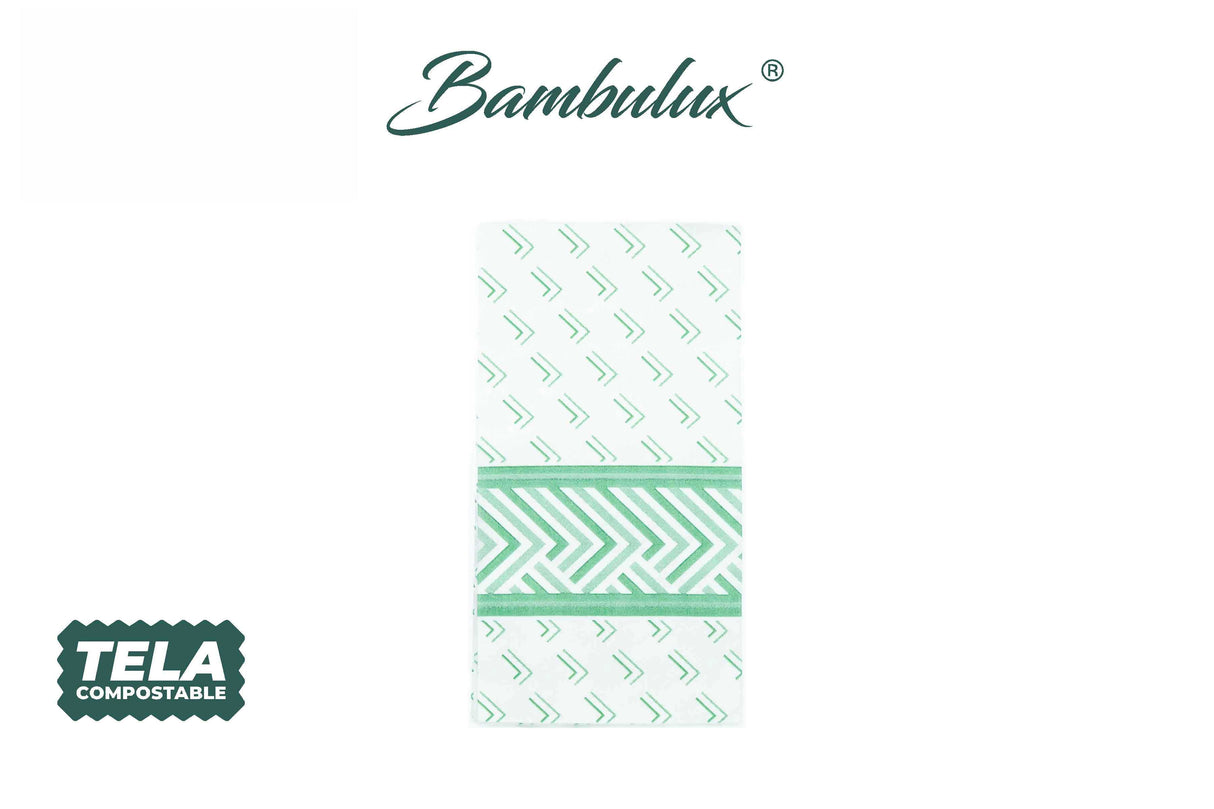 Servilleta Bambulux 48x48cm Pleg. 1/8 Deco. Square Verde, 300uds