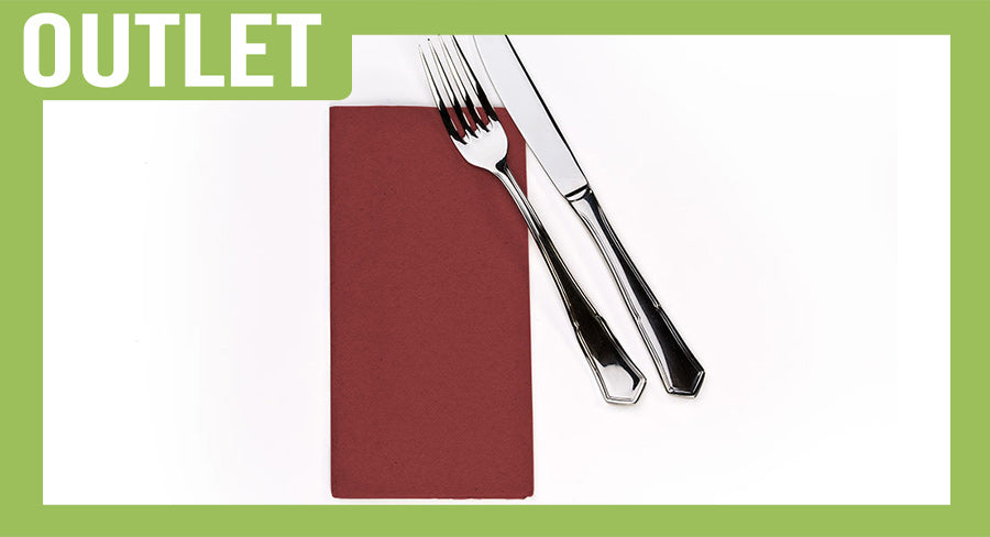; Servilleta 40x40cm Pleg. 1/8 Burdeos 2 Capas, 1.200uds