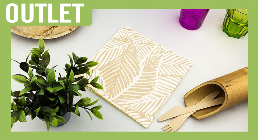 ; Servilleta Bambulux 40x40cm Dec Tropical Crema, 360uds