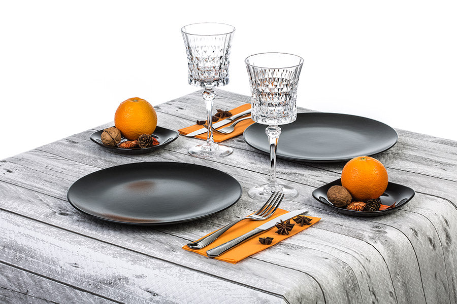 White Paper Tablecloth 120x120 300u Deco. Wood (Shrink-wrapped with EAN code)