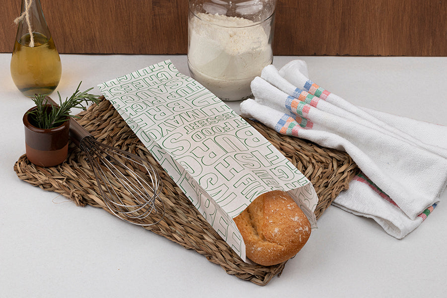 Sac Papel Antigrasa 9+5x32cm 35gr. Déco. Gourmand 1.000 uds.