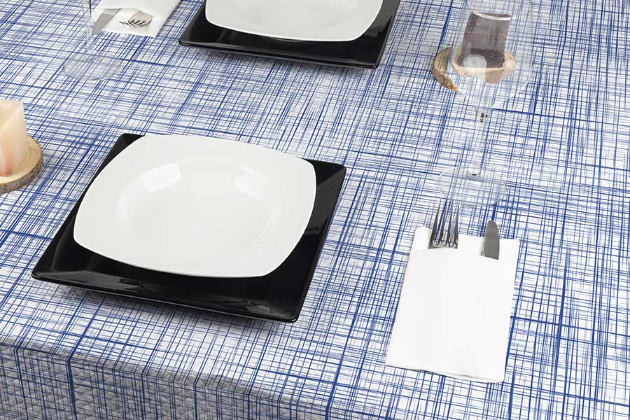 Paper Tablecloth 1/8 Fold 100x100 250u Deco. Urban AZ (Blue) (Shrink-wrapped with EAN code)