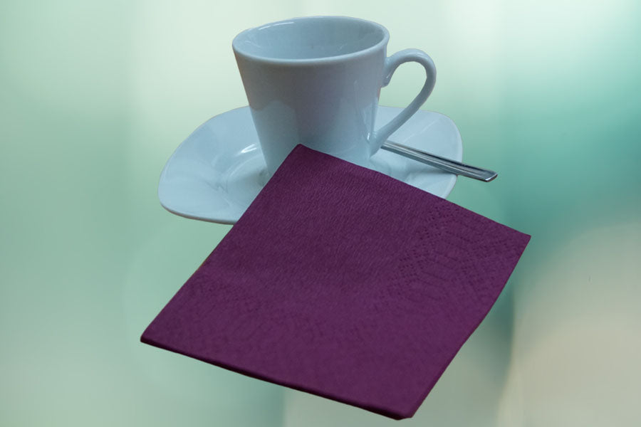 Servilletas 20x20cm Burdeos Cenefa, 100uds 60pq