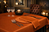 Mantel Tela Raso Satén 150x150cm Color Naranja (50% Poliéster / 50% Algodón)