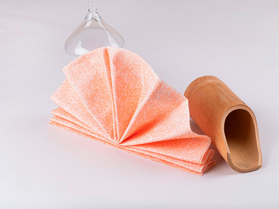 ; Servir. Bambutex 50x50 200uds Déco Esparta Naranja Impresa a 2 Caras