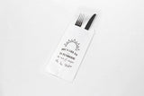 Paper Cutlery Bag 9x24cm White + Phrases 40gr. 1,000u
