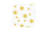 Servilleta Punta Punta 40x40cm Blanco Deco. Estrellas (Tinta Oro), 600uds