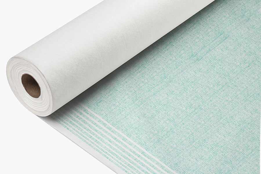 Bambutex Tablecloth Roll 1.2x25m White Deco. Nairobi Aquamarine