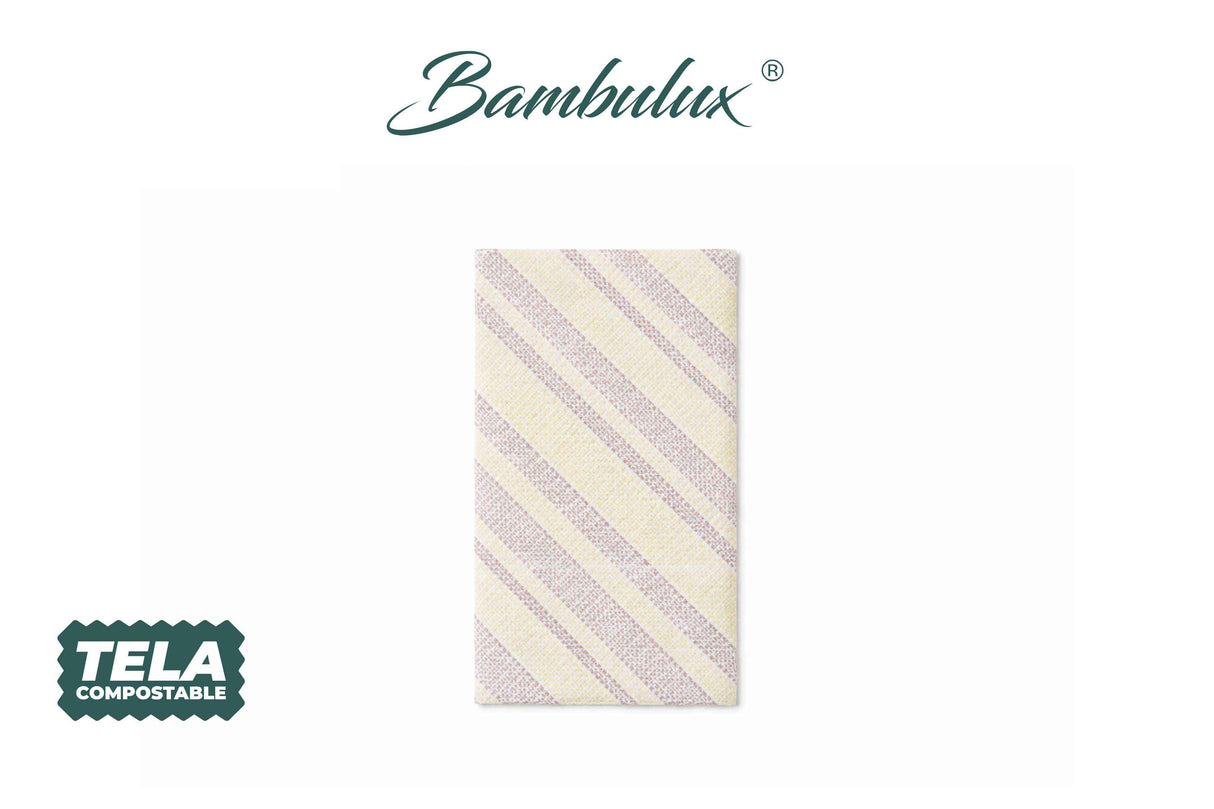 Servilleta Bambulux 30x48cm Pleg. 1/4 Deco. Marea Burdeos, 480uds