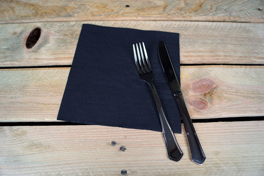 Servilleta 40x40cm Negro 2 Capas, 50uds 24paq