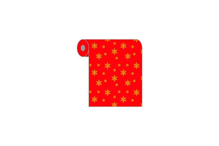 Rollo Mantel Novotex 0,40x48m Prec. 30cm Rojo Deco. Estrellas