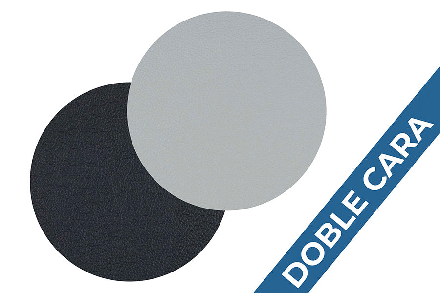 Posavasos Polipiel Redondo 10x10cm Gris-Negro (10pq x 6uds)