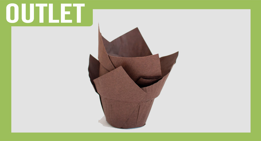 ; Cápsula Tulipa Papel Marron 15x15 150 uds