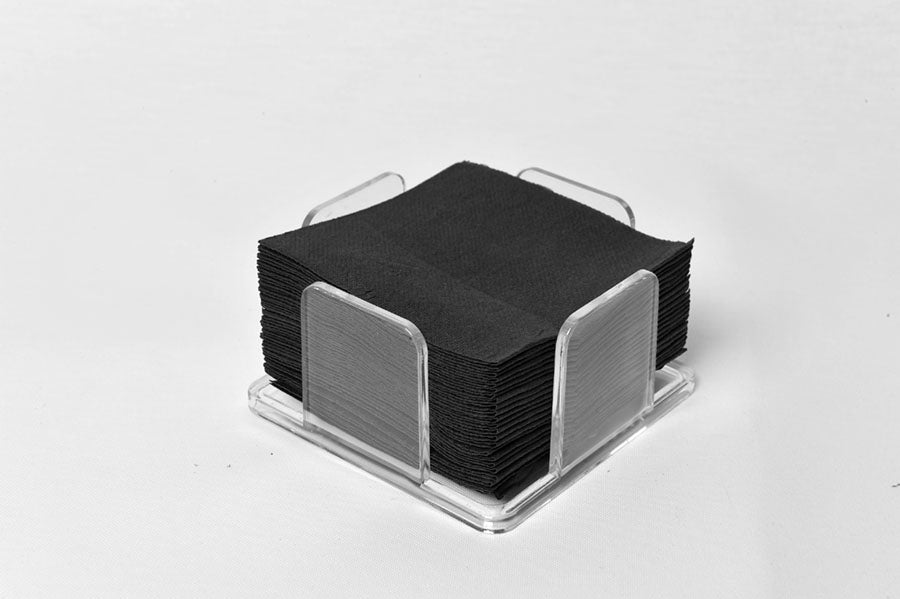 Servilletas Punta Punta 20x20cm Negro, 100uds 30pq