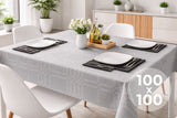Mantel Extratela Cuadros 100x100cm Gris (Confeccionado a 96x96cm)