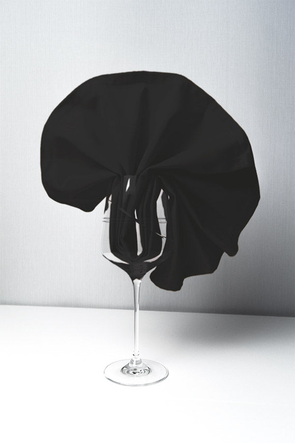 Servilleta Tela Raso Satén 54x54cm Color Negro (50% Poliéster / 50% Algodón)