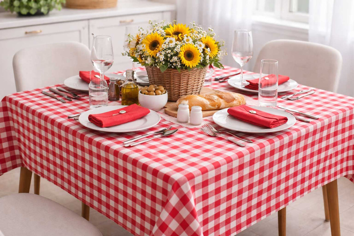 Oilcloth Roll 1.4x20m Red Squares