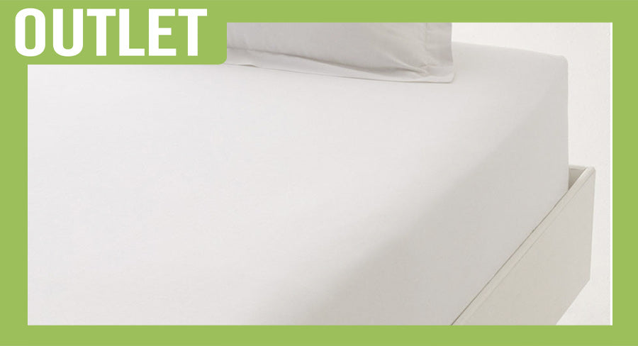 ; Drap-housse blanc 90x190x27cm (50% polyester / 50% coton) 