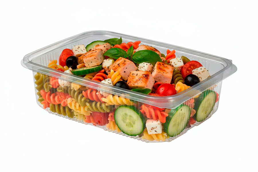 ; Envase tapa bisagra -Pet- 1.500cc 100uds (-15ºC à +55ºC) ERPERE000043
