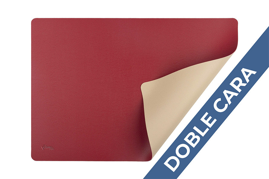 Mantel Polipiel 30x43cm Rojo-Crema (12pq x 12uds)