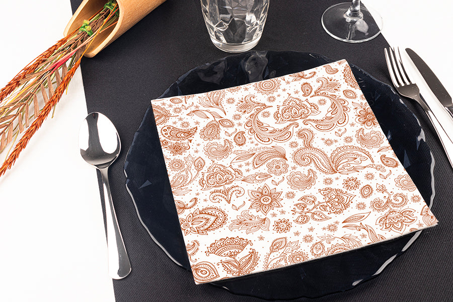 Servilleta Bambulux 48x48cm Deco. Yakarta Terra, 240uds