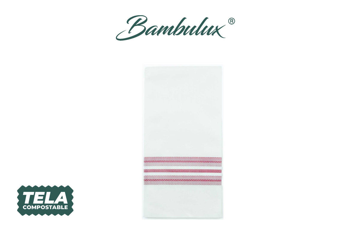Servilleta Bambulux 48x48cm Pleg. 1/8 Deco. Horizonte Burdeos, 300uds