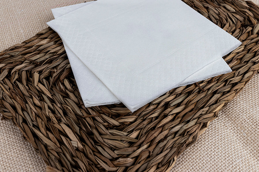 Servilleta 2 Capas 33x33cm Blanco, 3600uds