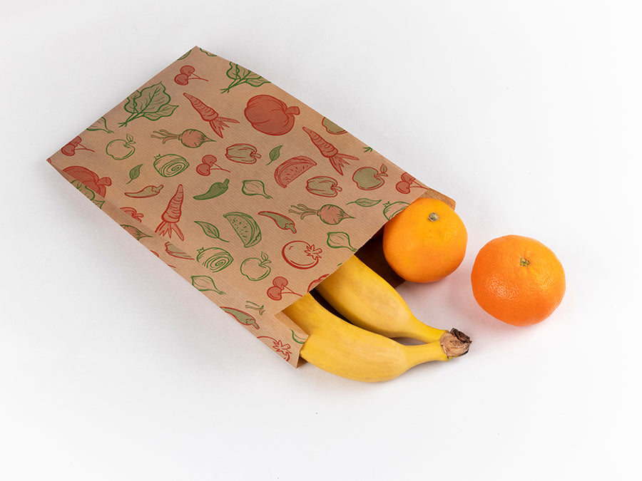 Sac de fruits Dec 14+7x27,5cm 35gr Kraft Verjurad 1 000 unités.
