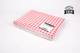 Mantel Papel 30x40cm 40gr E Blanco Deco. Vichy Rojo, 1.000uds (2x500)