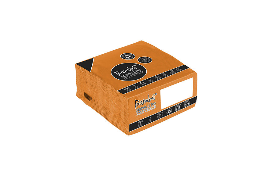 Servilleta Punta Punta 38x38cm Naranja, 50uds 24paq