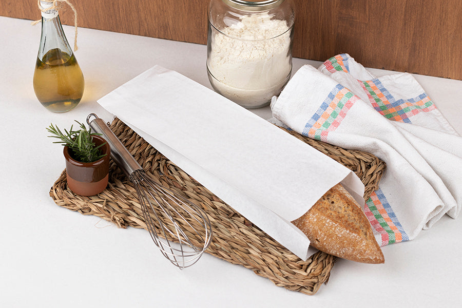 Paper Bags 9+5x32cm 40gr. White Standard 1,000 units.