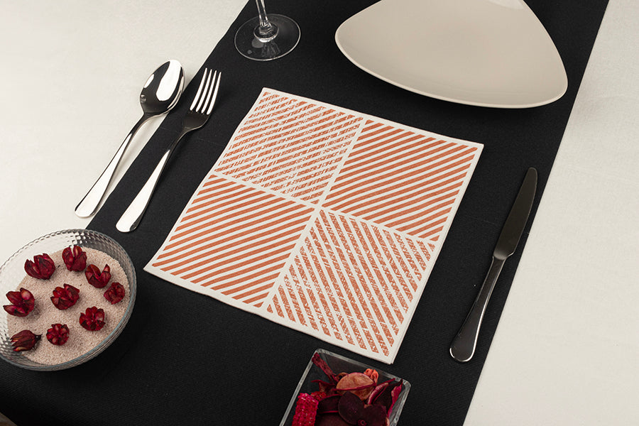 Servilleta Bambulux 48x48cm Deco. Diagonal Terra, 240uds