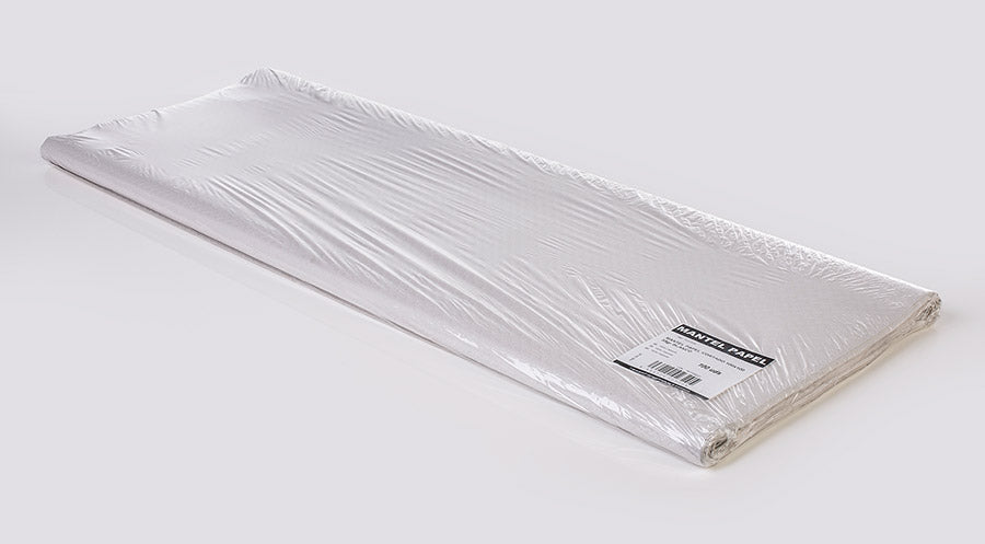White paper tablecloth, 100x100, 35g, 400 units. Shrink-wrapped and with EAN code. Special Cash.