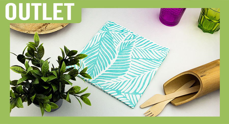 ; Serv. Bambulux 40x40 360u Dec Tropical TU (Turquoise)