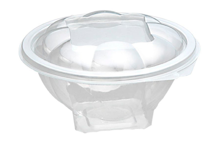 ;Envase tapa bisagra ensaladera -Pet- 375cc 100uds (-15ºC à +55ºC)
