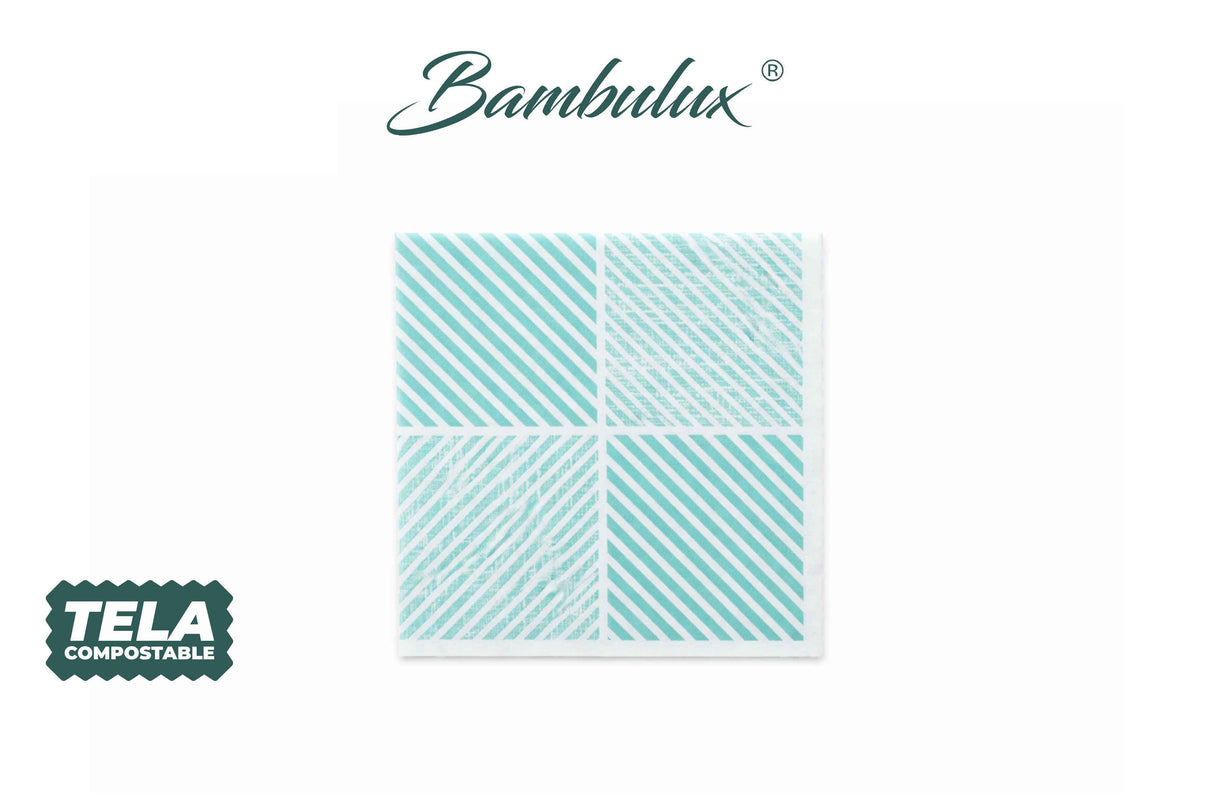 Serv Bambulux 40x40 480u Déco Diagonale Agua Marina