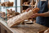 Bolsa Papel 12+6x50cm 40gr. Blanco Deco. Bakery