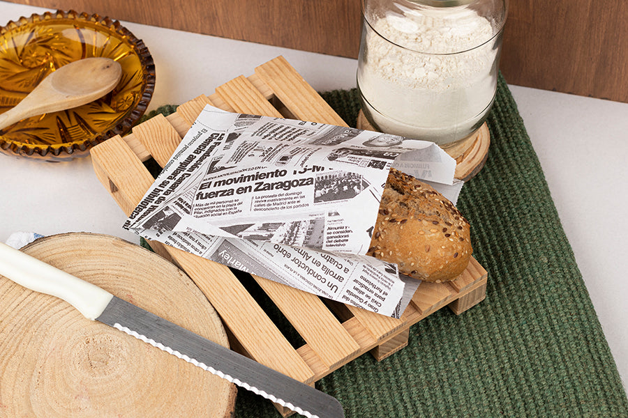 Paper Bags 12+6x20cm 40gr. White Deco. Press 1,000 units.