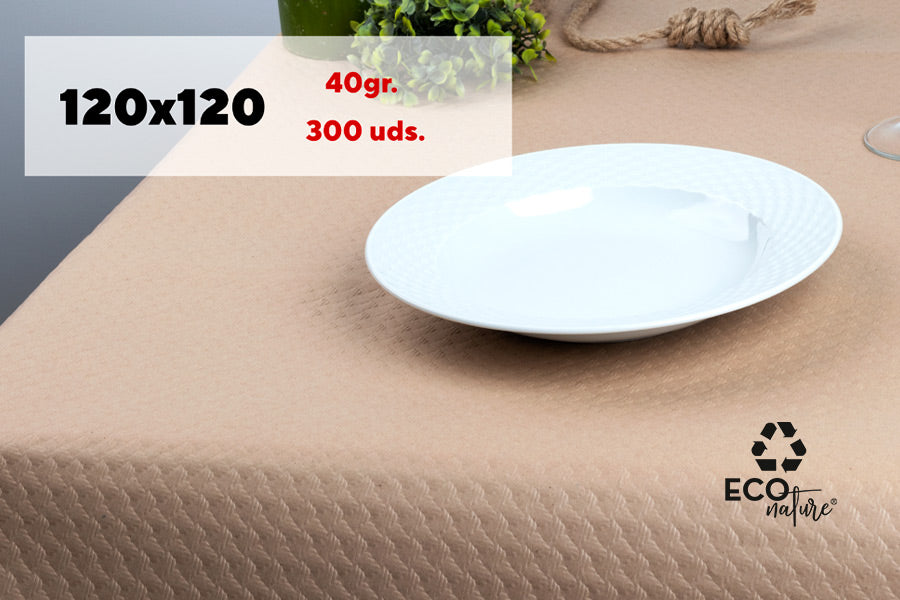 Eco Nature paper tablecloth 120x120 40gr. 300 units.