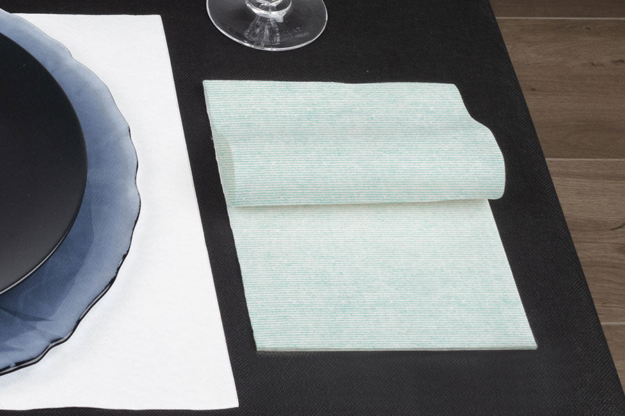 Servilleta Bambutex 30x40cm Pleg. 1/4 Deco. Capri Agua Marina, 600uds