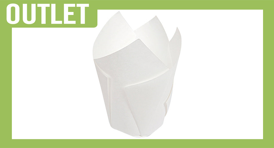 ; Cápsula Tulipa Papel Blanco 15x15cm, 150uds
