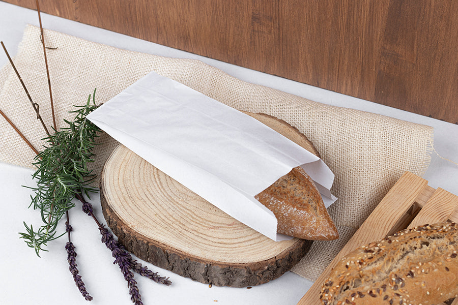 Paper Bags 9+5x24cm 40gr. White Standard 1,000 units.