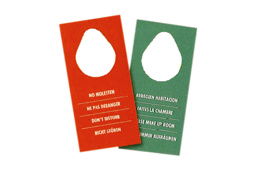 Door hanger 4 languages 2 sides (Ve/Ro) 100 units.