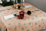Mantel 100x100cm Pleg. 1/8 Eco Nature Deco. Estrella (Tinta Verde), Embolsado 15pq de 10uds