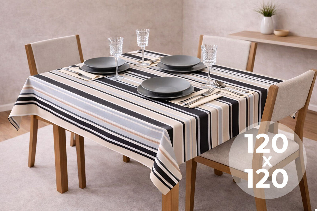 Mantel Extratela Alba Plus 120x120cm Rayas (Confeccionado a 116x116cm)