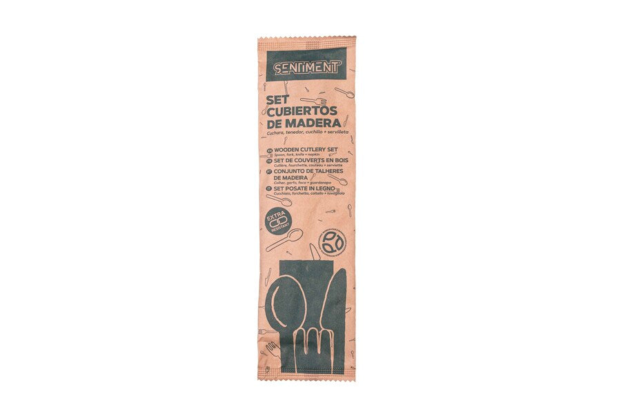 Set cubiertos madera (tened+cuchi+cucha+servill)