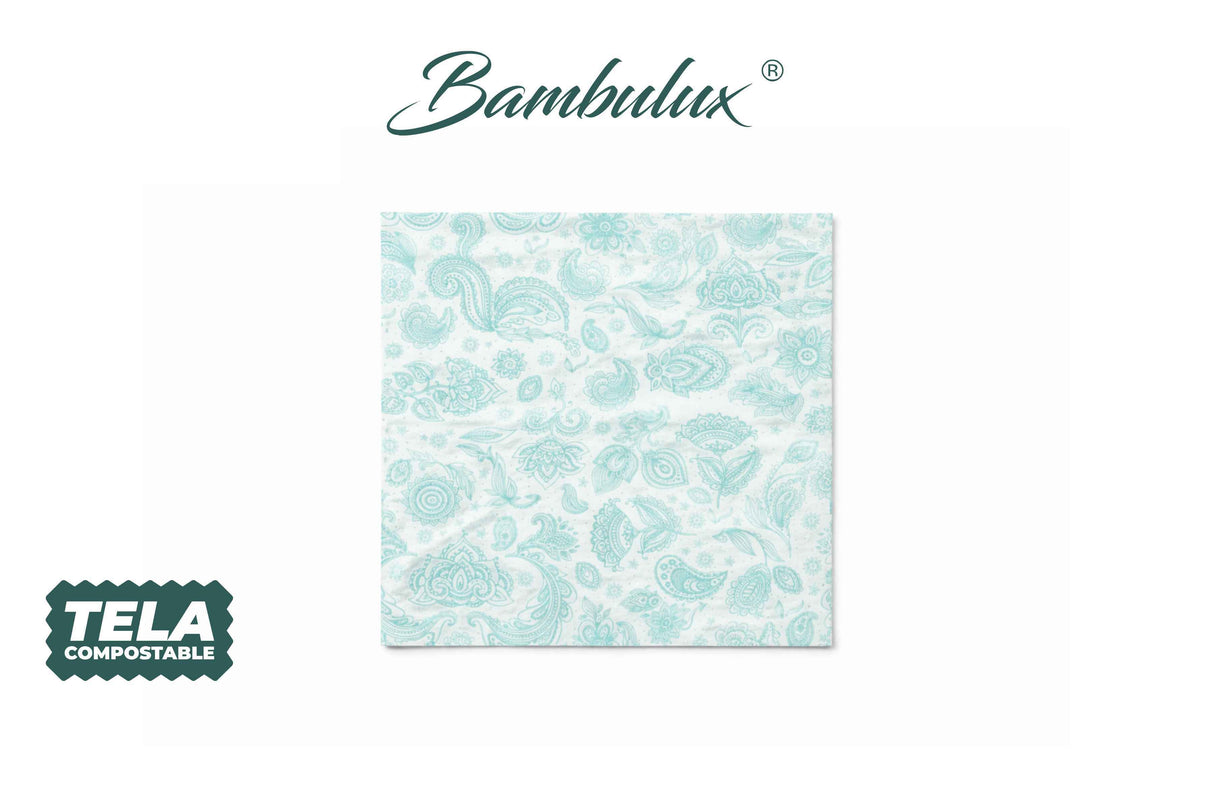 Servilleta Bambulux 40x40cm Deco. Yakarta Agua Marina, 480uds